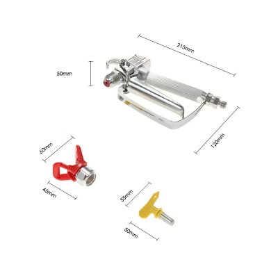 Материал: алюминиевый сплав Размер желтого сопла: 50 * 55 мм Размер основания красного сопла: 60* 45 мм Размер: 215 * 120 мм Содержимое упаковки: 1 * безвоздушное устройство 1 * сопло 1 * осн-4