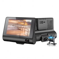 Видеорегистратор автомобильный Carwell 1080p с экраном 4 дюйма, 3 камеры, 170 градусов